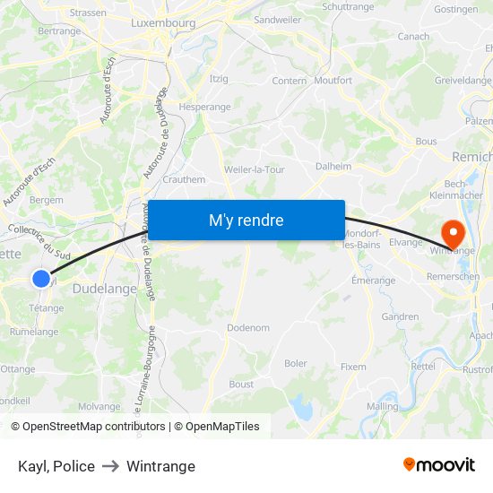 Kayl, Police to Wintrange map