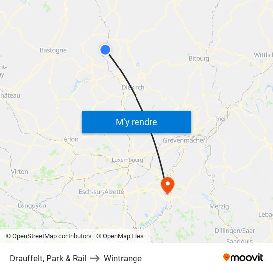 Drauffelt, Park & Rail to Wintrange map