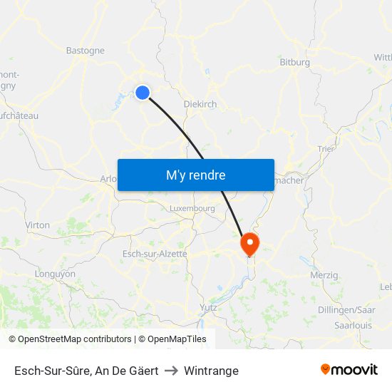 Esch-Sur-Sûre, An De Gäert to Wintrange map