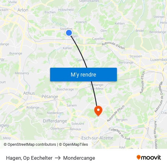 Hagen, Op Eechelter to Mondercange map