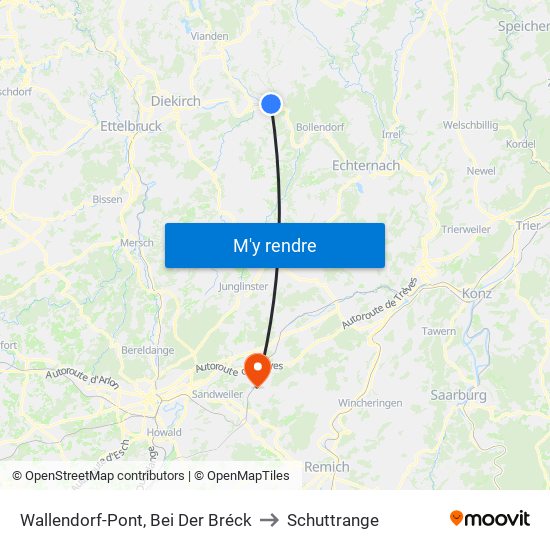 Wallendorf-Pont, Bei Der Bréck to Schuttrange map