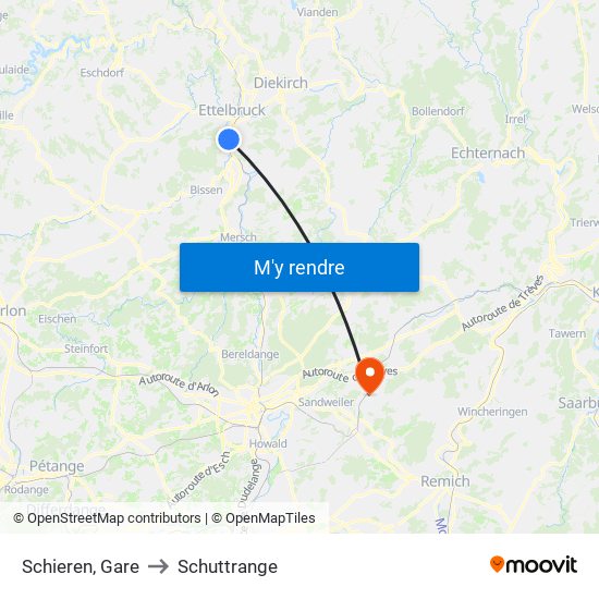 Schieren, Gare to Schuttrange map