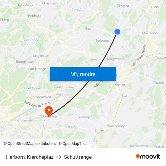 Herborn, Kiercheplaz to Schuttrange map