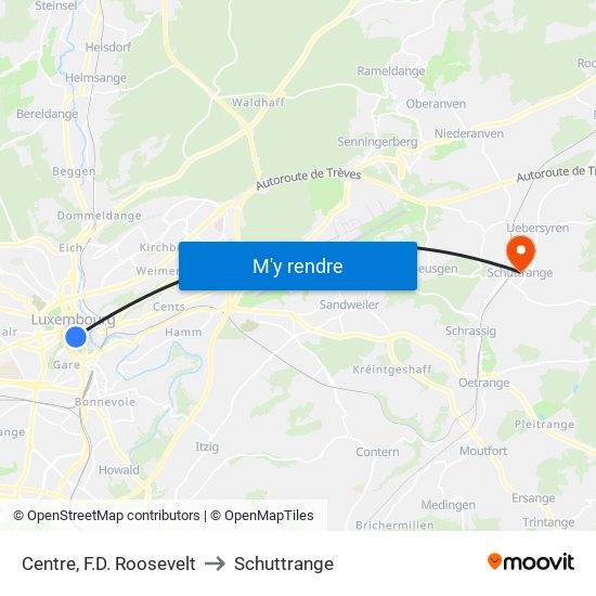 Centre, F.D. Roosevelt to Schuttrange map