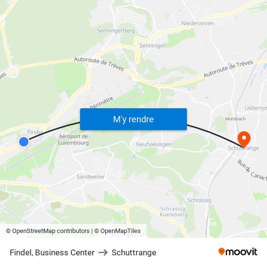 Findel, Business Center to Schuttrange map