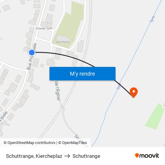 Schuttrange, Kiercheplaz to Schuttrange map