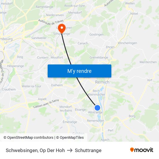 Schwebsingen, Op Der Hoh to Schuttrange map