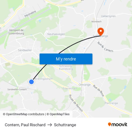 Contern, Paul Rischard to Schuttrange map