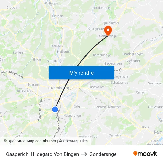 Gasperich, Hildegard Von Bingen to Gonderange map