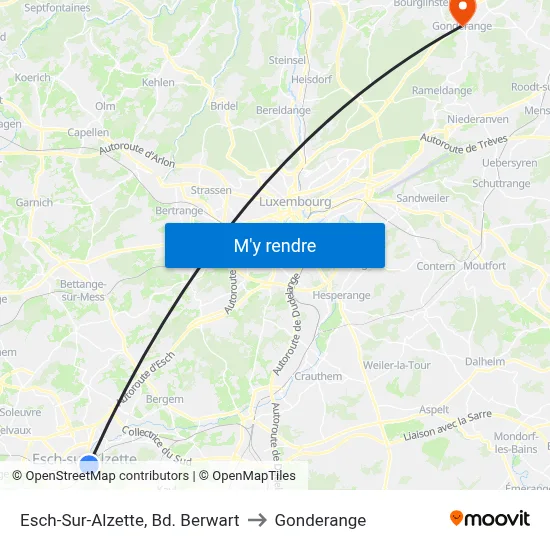 Esch-Sur-Alzette, Bd. Berwart to Gonderange map