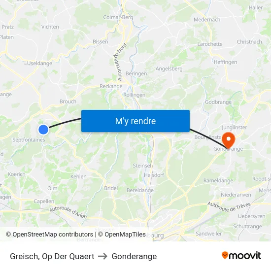 Greisch, Op Der Quaert to Gonderange map