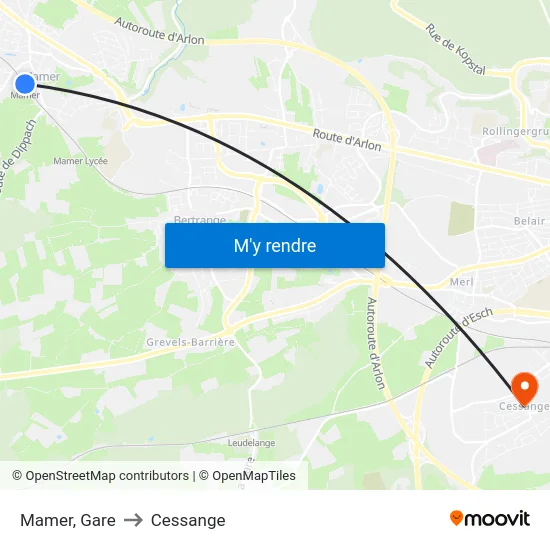 Mamer, Gare to Cessange map