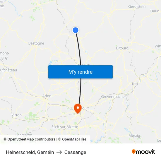 Heinerscheid, Geméin to Cessange map