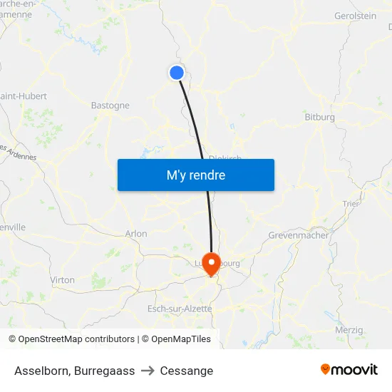Asselborn, Burregaass to Cessange map
