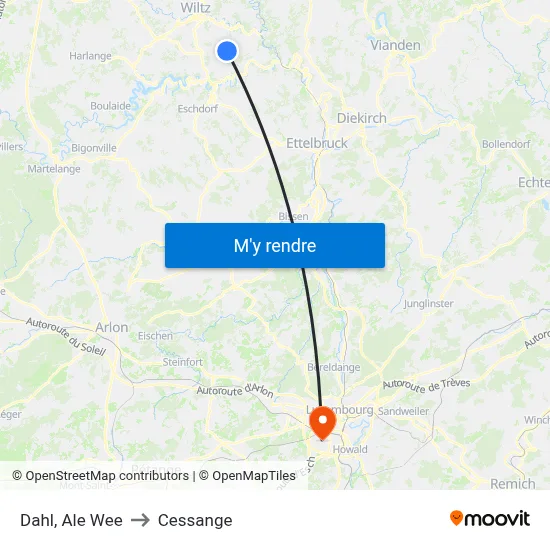 Dahl, Ale Wee to Cessange map