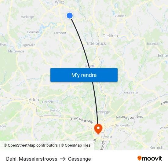 Dahl, Masselerstrooss to Cessange map