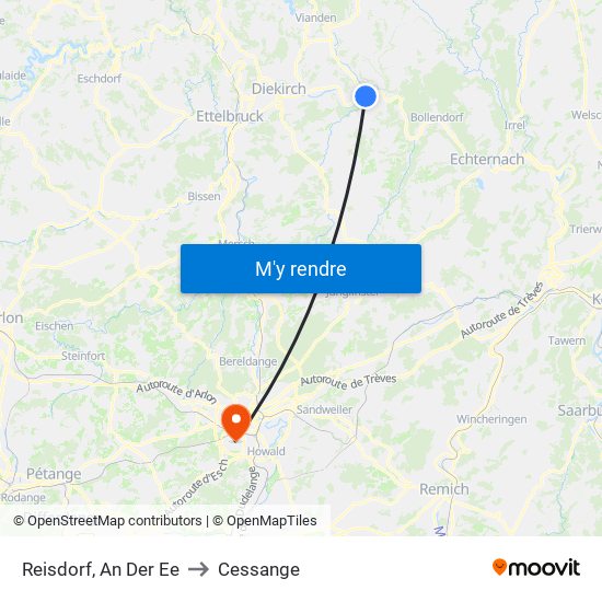Reisdorf, An Der Ee to Cessange map