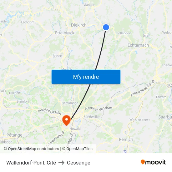 Wallendorf-Pont, Cité to Cessange map
