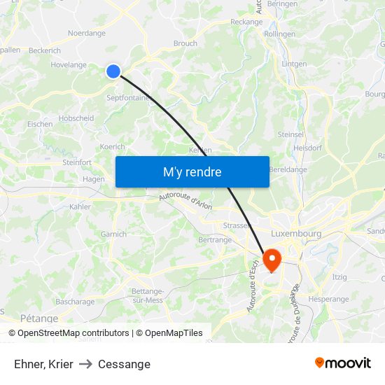 Ehner, Krier to Cessange map