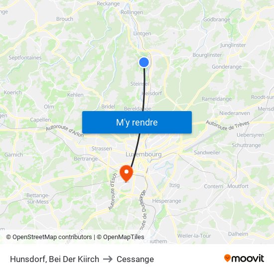 Hunsdorf, Bei Der Kiirch to Cessange map