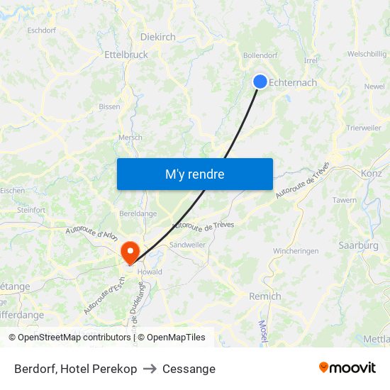 Berdorf, Hotel Perekop to Cessange map