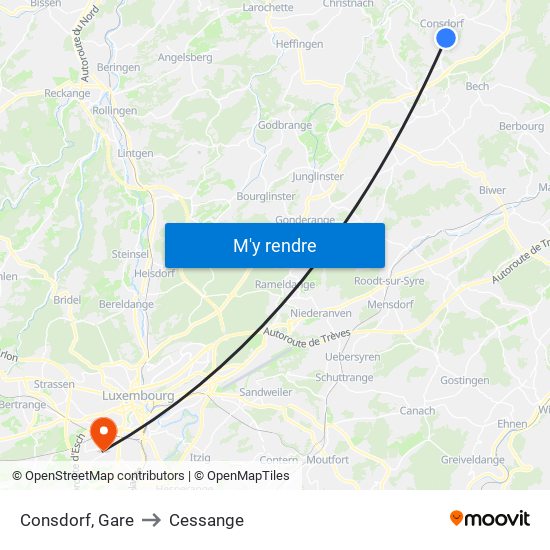 Consdorf, Gare to Cessange map
