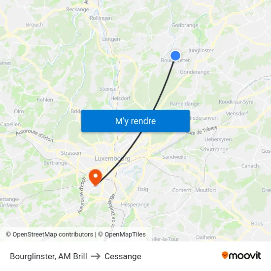 Bourglinster, AM Brill to Cessange map
