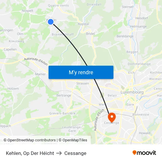 Kehlen, Op Der Héicht to Cessange map