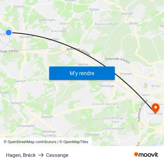 Hagen, Bréck to Cessange map