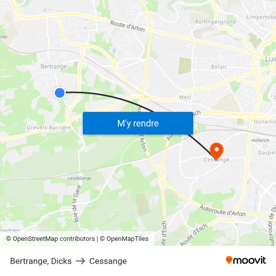 Bertrange, Dicks to Cessange map