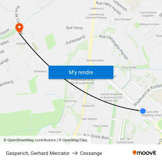 Gasperich, Gerhard Mercator to Cessange map