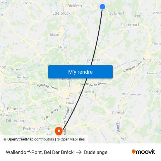 Wallendorf-Pont, Bei Der Bréck to Dudelange map