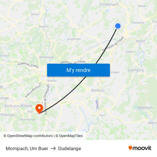 Mompach, Um Buer to Dudelange map