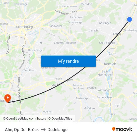 Ahn, Op Der Bréck to Dudelange map