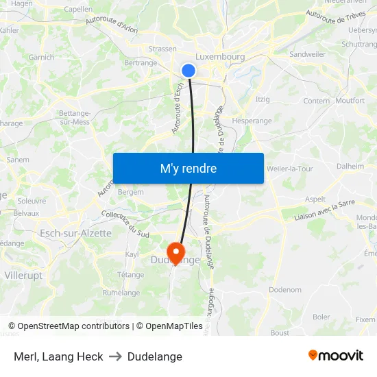 Merl, Laang Heck to Dudelange map