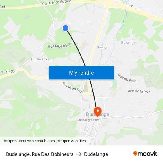 Dudelange, Rue Des Bobineurs to Dudelange map