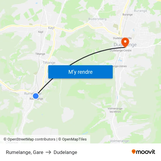 Rumelange, Gare to Dudelange map