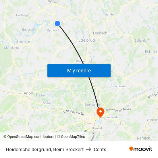 Heiderscheidergrund, Beim Bréckert to Cents map