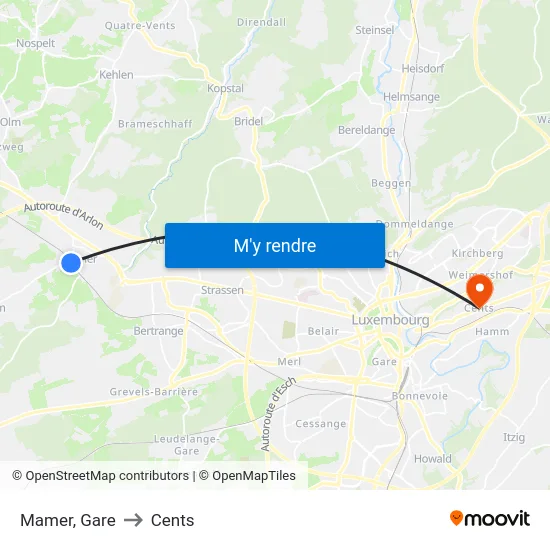 Mamer, Gare to Cents map