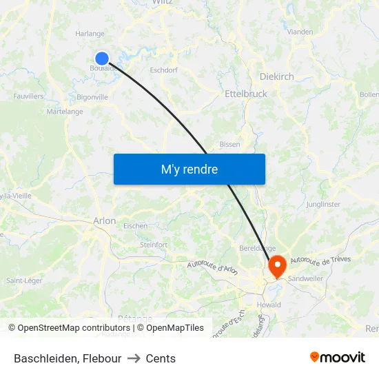 Baschleiden, Flebour to Cents map