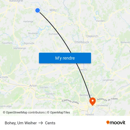 Bohey, Um Weiher to Cents map