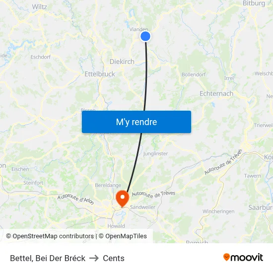 Bettel, Bei Der Bréck to Cents map