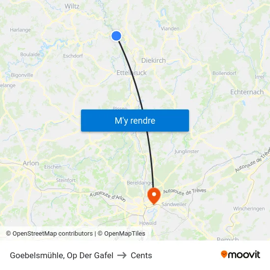 Goebelsmühle, Op Der Gafel to Cents map