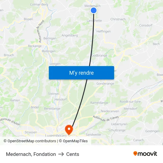 Medernach, Fondation to Cents map