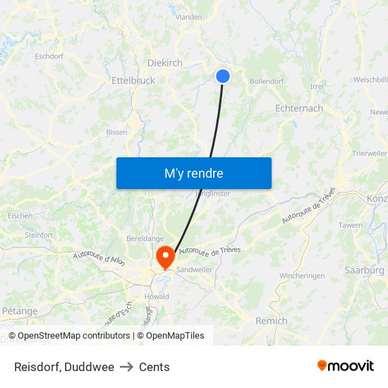 Reisdorf, Duddwee to Cents map