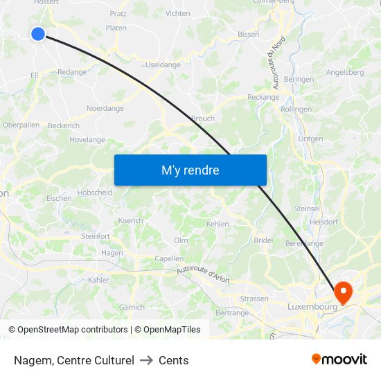 Nagem, Centre Culturel to Cents map