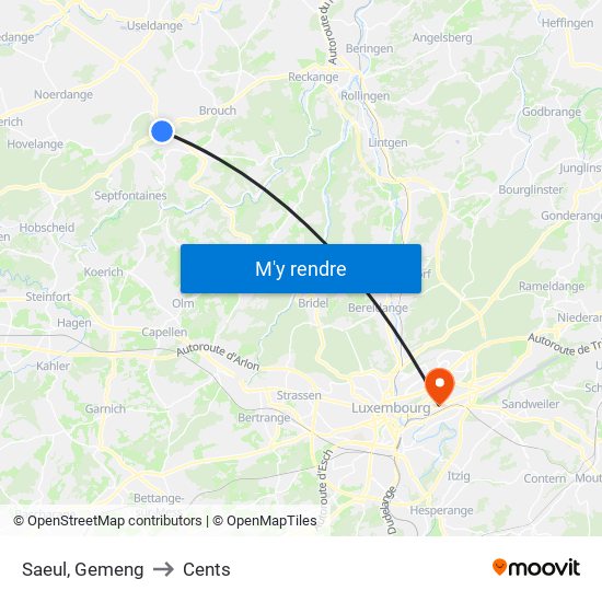 Saeul, Gemeng to Cents map