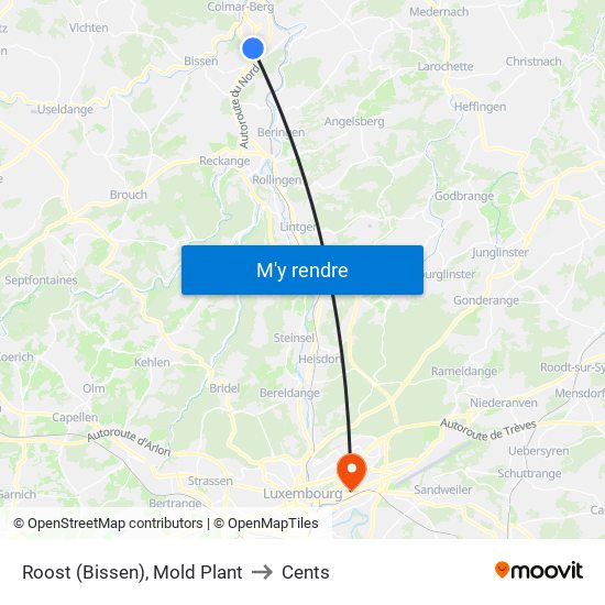 Roost (Bissen), Mold Plant to Cents map