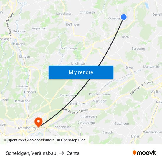 Scheidgen, Veräinsbau to Cents map