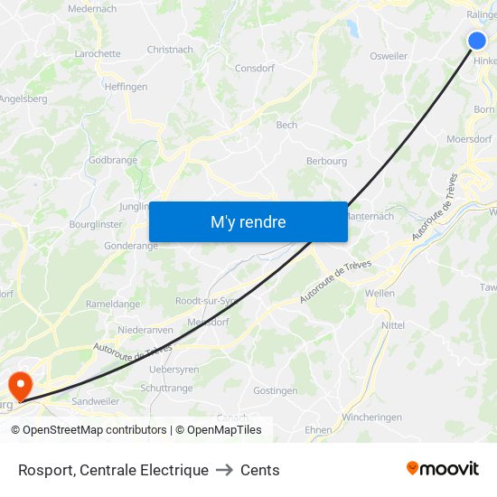 Rosport, Centrale Electrique to Cents map